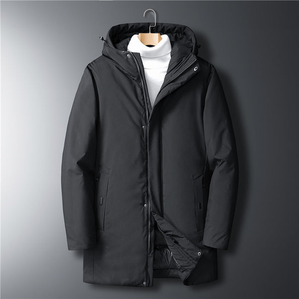 Men's modern urban long parka with concealed zip placket and ergonomic hood Mune Fashion