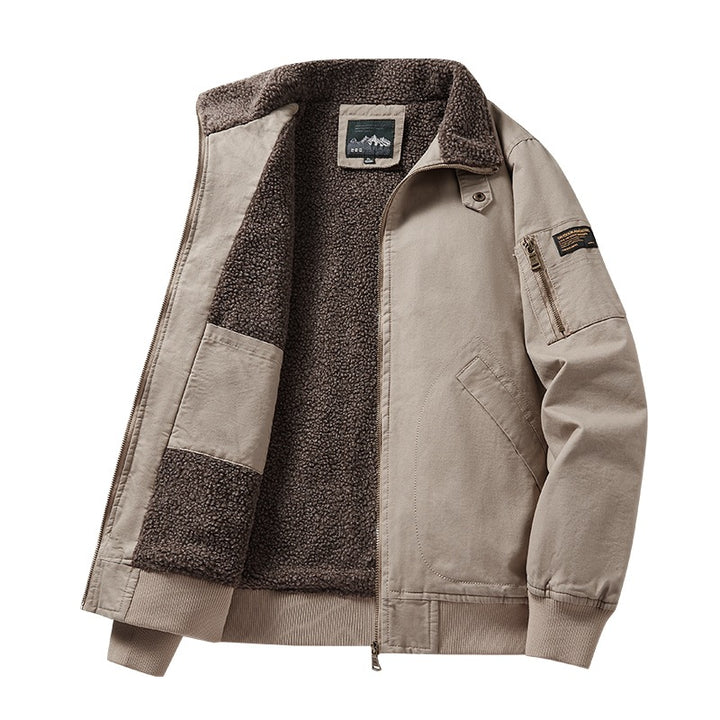 Men's bomber jacket in pilot style with quilted inner lining and sleeve zipper pocket Mune Fashion