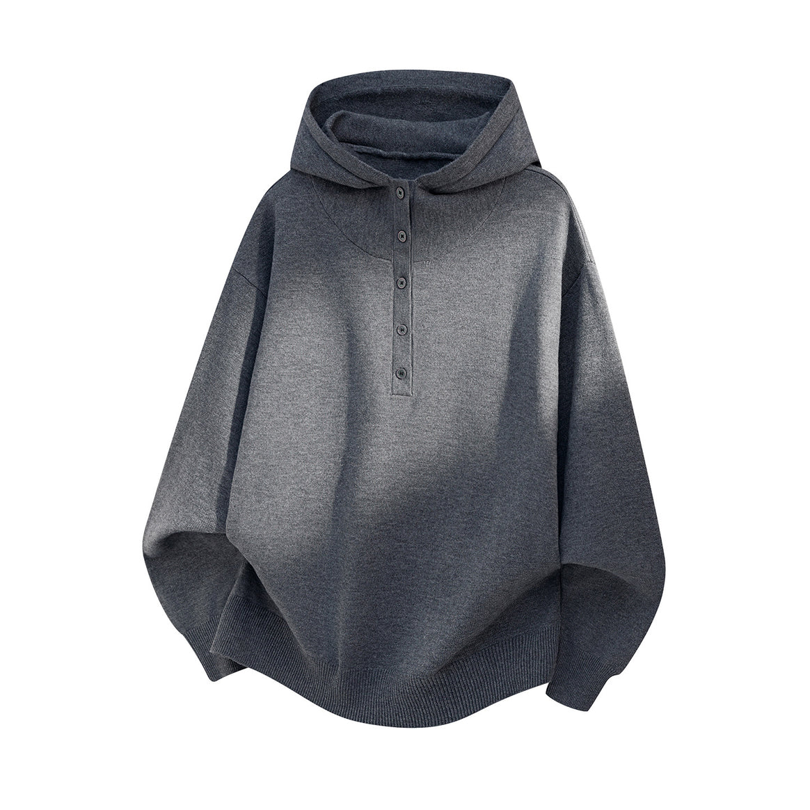 Unisex Oversize Hoodie with Button Placket and Wide Funnel Collar Mune Fashion