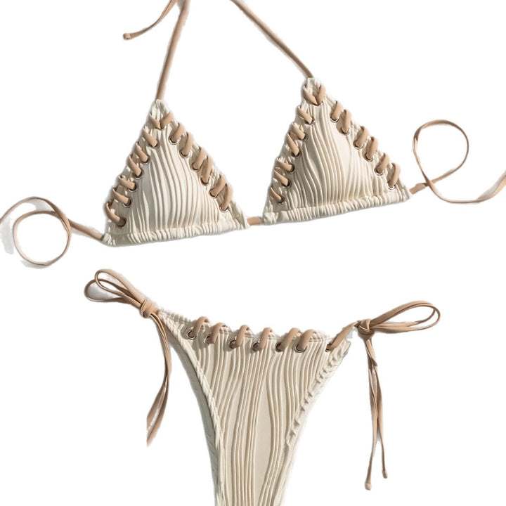 Women's triangle bikini with contrasting lacing details Mune Fashion