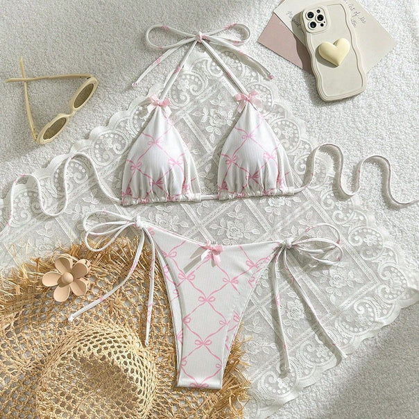 Women's Triangle Bikini with Delicate Bow Details Mune Fashion