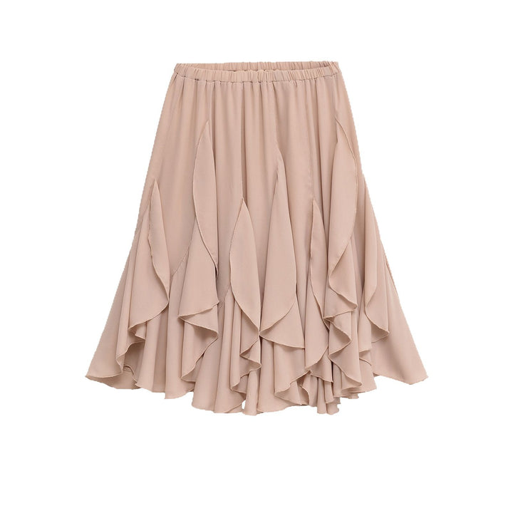 Women's midi skirt with tiered ruffles and elastic waistband Mune Fashion