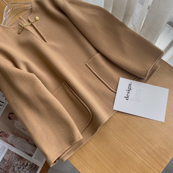 Ladies Stylish Wool Jacket with Long Sleeves Mune Fashion