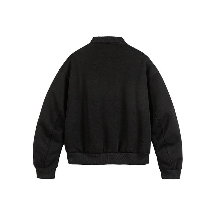 Unisex Boxy Sweat Jacket with full zip, badge applications and ribbed hem Mune Fashion