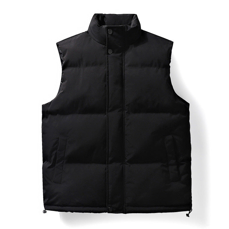 Women's Oversize Puffer Vest with High Standing Collar, Front Placket, and Adjustable Drawstring Hem Mune Fashion