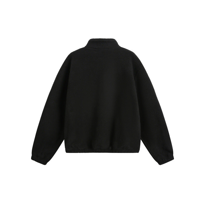 Unisex Oversize Fleece-Halfzip with Stand-up Collar and Zipper Pockets Mune Fashion