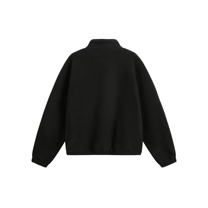 Unisex Oversize Fleece-Halfzip with Stand-up Collar and Zipper Pockets Mune Fashion