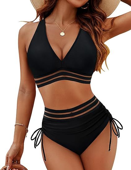 Women's bikini set with adjustable waistband and sporty V-neck Mune Fashion