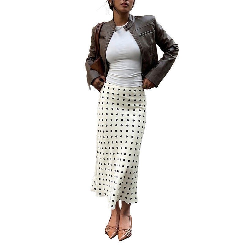 Women's Elegant Maxi Skirt with Dots Mune Fashion