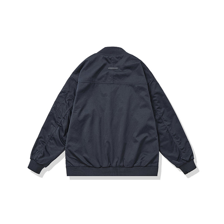 Unisex Short Cut Boxy Bomber Jacket in Utility Look with Front Zip, Flap Pockets and Ribbed Cuffs Mune Fashion