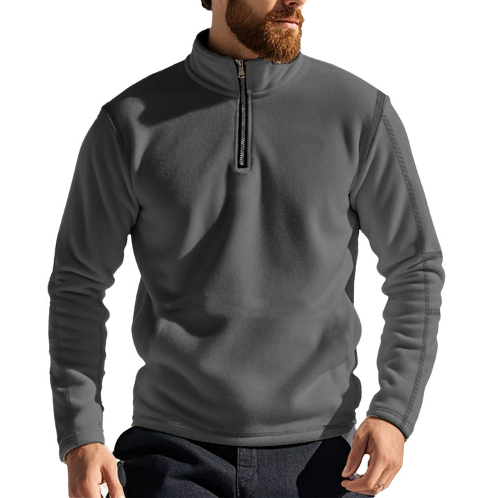 Men's functional fleece pullover with half zip, stand-up collar and raglan sleeves Mune Fashion