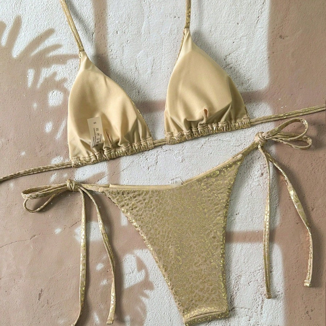 Women Triangle Bikini with sparkling Leo design Mune Fashion