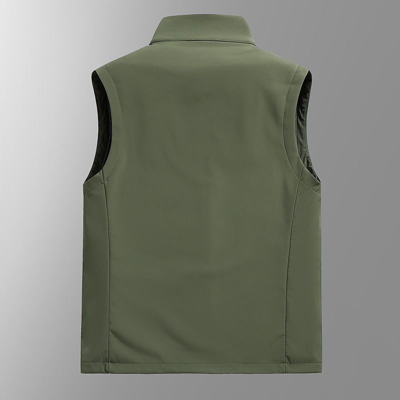 Men's Breathable Softshell Vest with Thermal Fleece Lining and Concealed Zip Pockets Mune Fashion