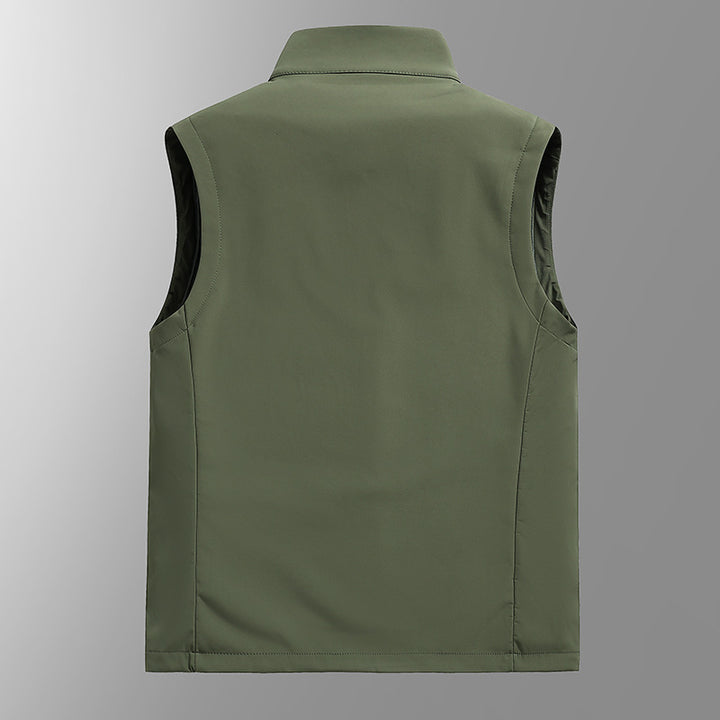 Men's Breathable Softshell Vest with Thermal Fleece Lining and Concealed Zip Pockets Mune Fashion