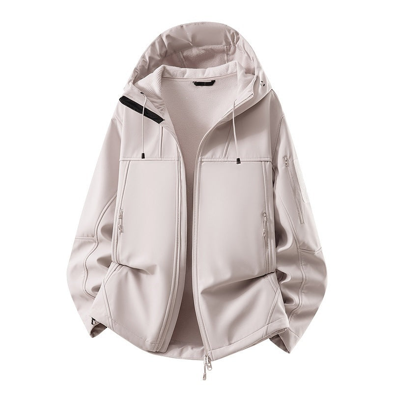 Men's softshell jacket with fleece lining, water-repellent and hood reinforcement Mune Fashion