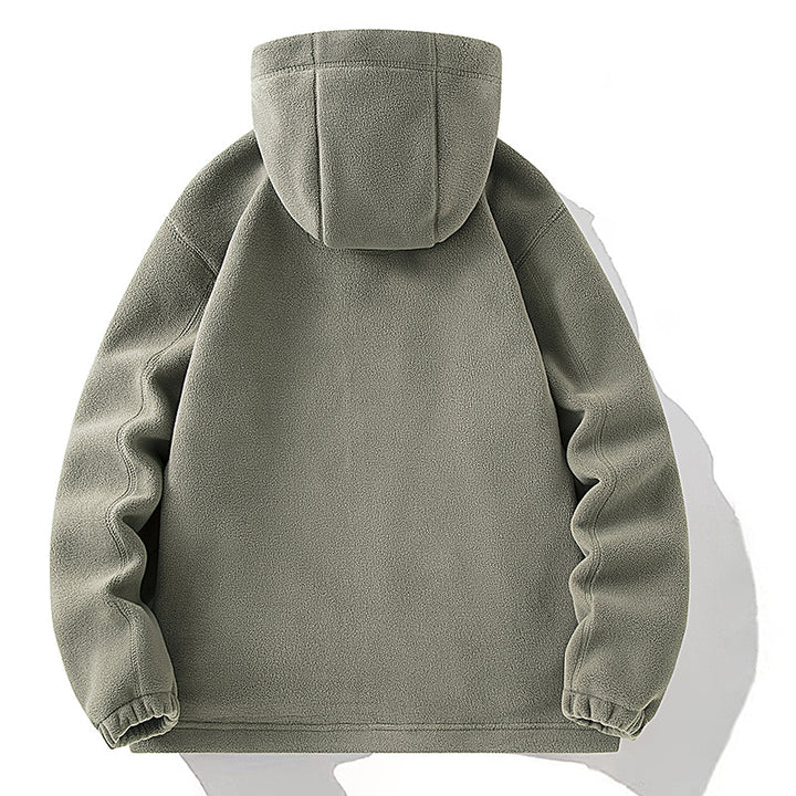 Men's fleece jacket with high collar, brushed inner side and concealed zip pockets Mune Fashion