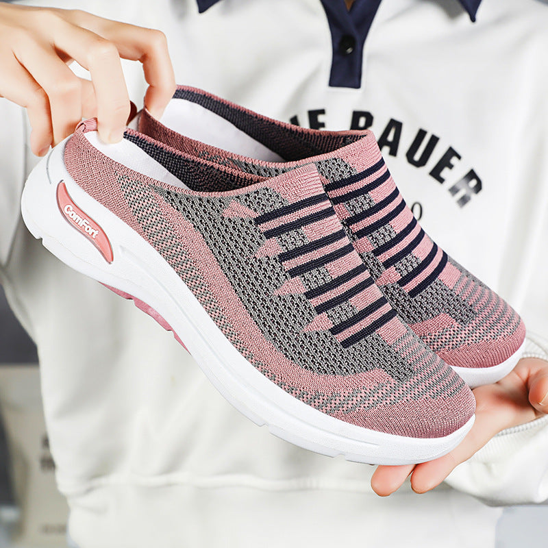 Women's Comfortable Slip-On Sneakers with Elastic Upper Mune Fashion