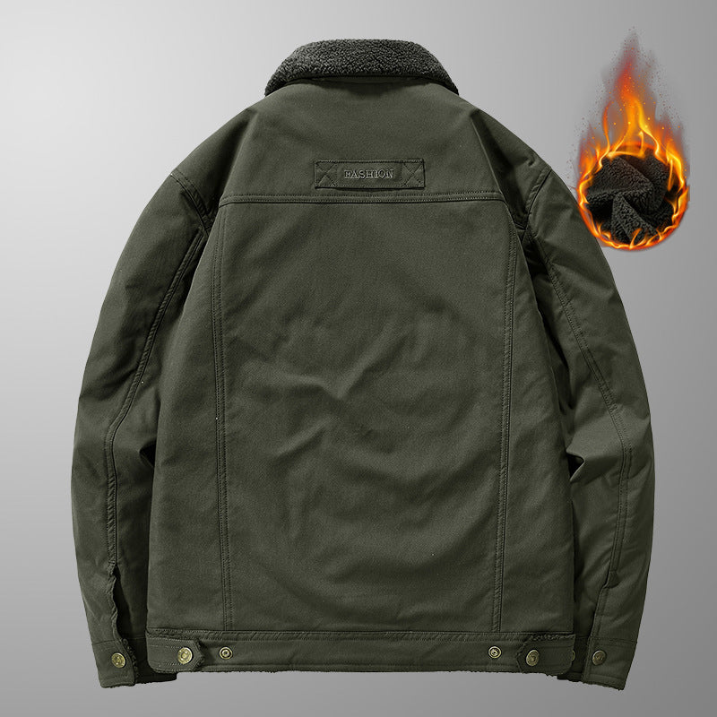 Men's Thermo-Canvas Jacket with Full Teddy Lining and Utility Chest Pocket Mune Fashion