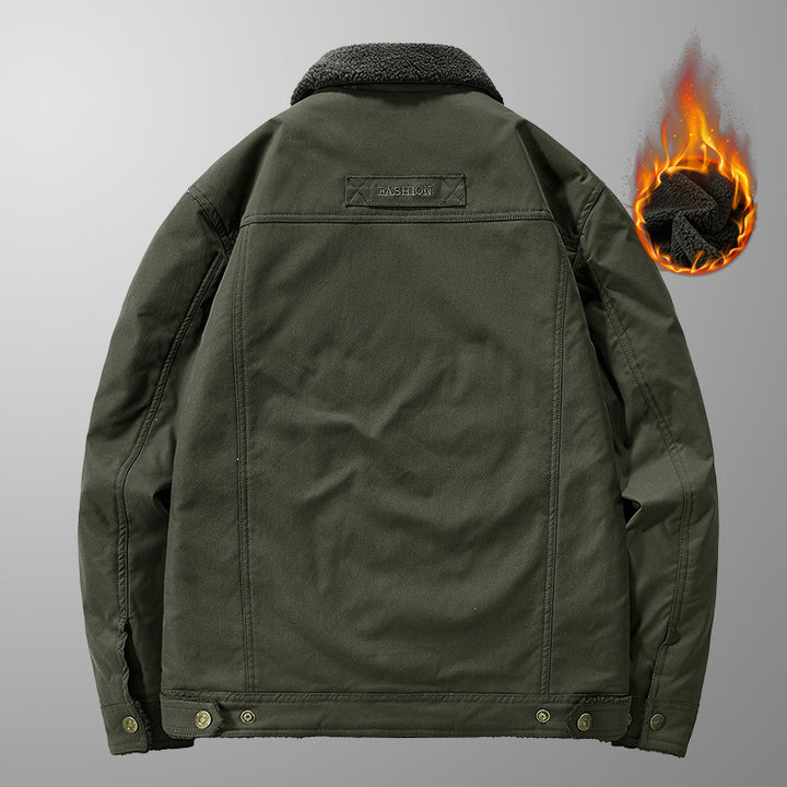Men's Thermo-Canvas Jacket with Full Teddy Lining and Utility Chest Pocket Mune Fashion