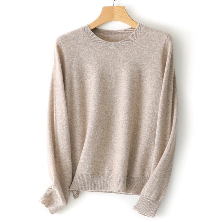 Women's fine knit round neck pullover made of cashmere mix with a slightly oversized fit Mune Fashion