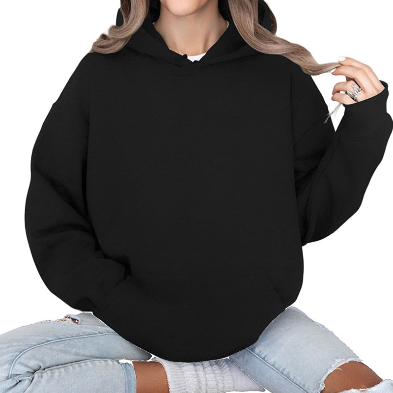 Women's Oversized Hoodie in Cozy Style with Kangaroo Pocket and Rounded Hem Mune Fashion