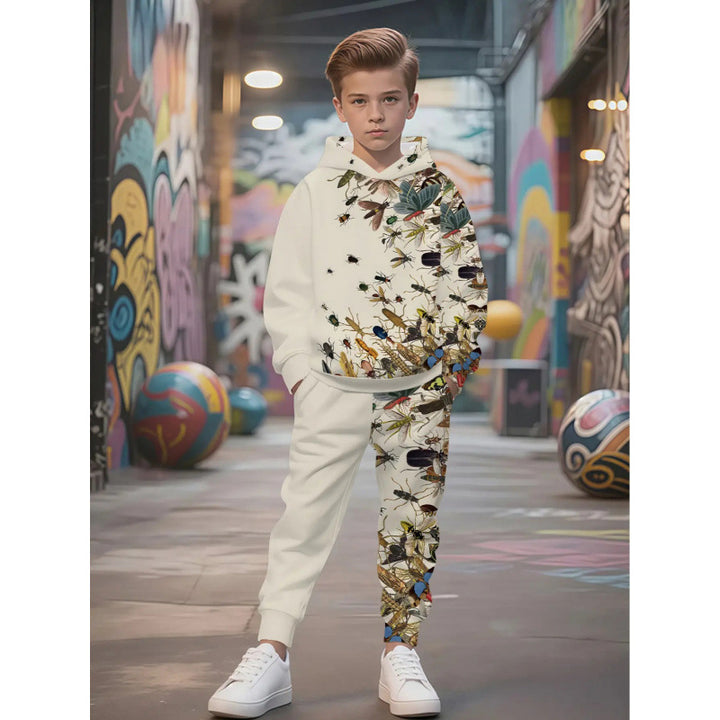 Unisex nan children's jogging suit with hoodie and detailed car print Mune Fashion