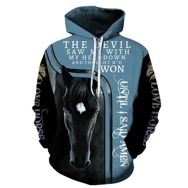 Unisex Hoodie with Creative Wolf Design Mune Fashion