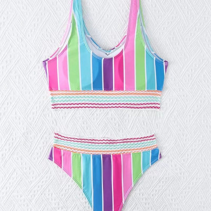 Women's bikini set with wide color block design and high waistband Mune Fashion