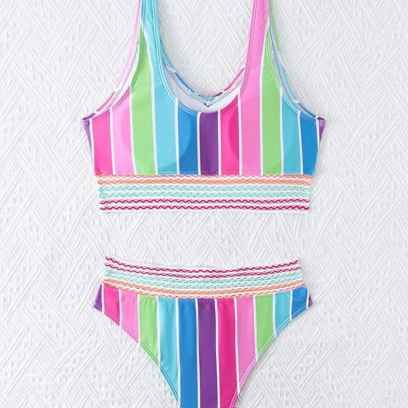 Women's bikini set with wide color block design and high waistband Mune Fashion