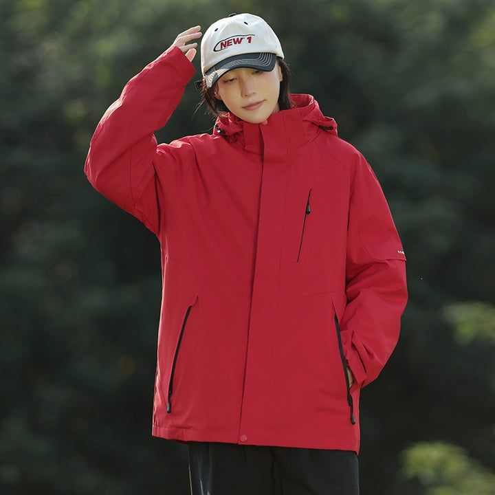 Men's Two-Tone Wind and Water-Repellent Softshell Jacket with Hood Mune Fashion