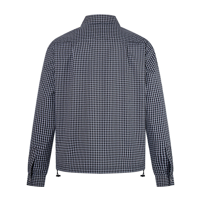 Men's checked shirt with full button placket, adjustable hem, and Kent collar Mune Fashion