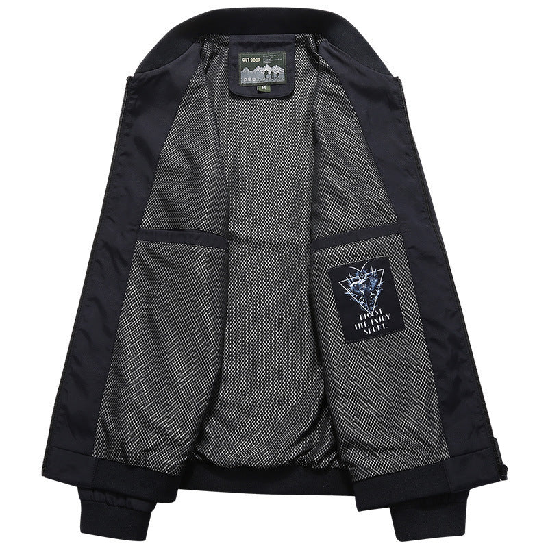 Men's Lightweight Urban Windbreaker Jacket with Mesh Lining, Embroidered Patches and Zipper Pockets Mune Fashion