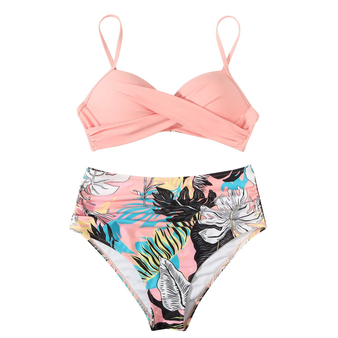 Women's High-Waisted Bikini Set with Refined Ruffles Mune Fashion