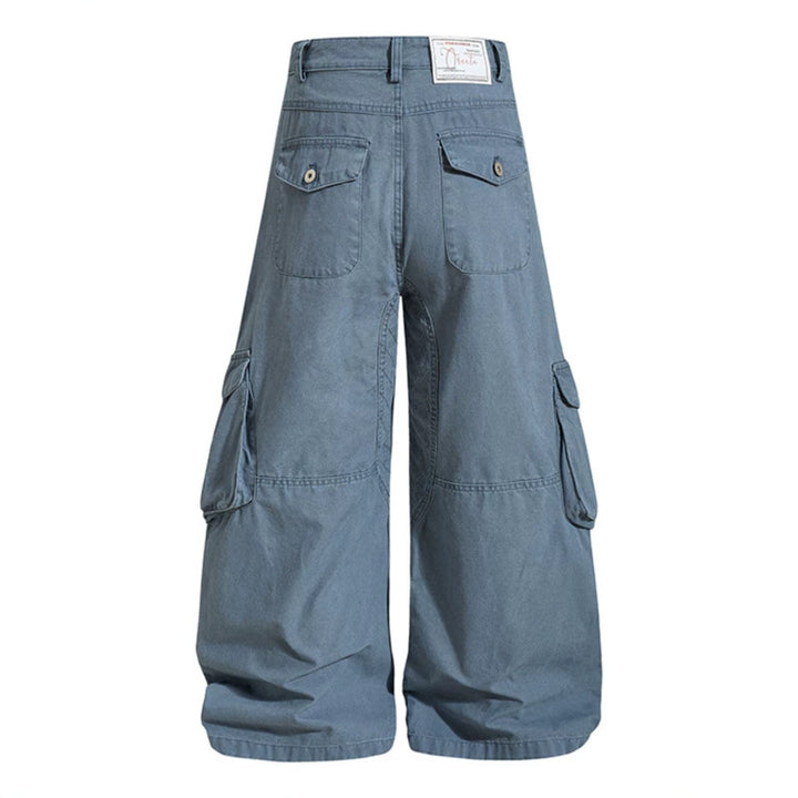 Women wide high-cut cargo culotte pants made of cotton blend with large flap pockets Mune Fashion