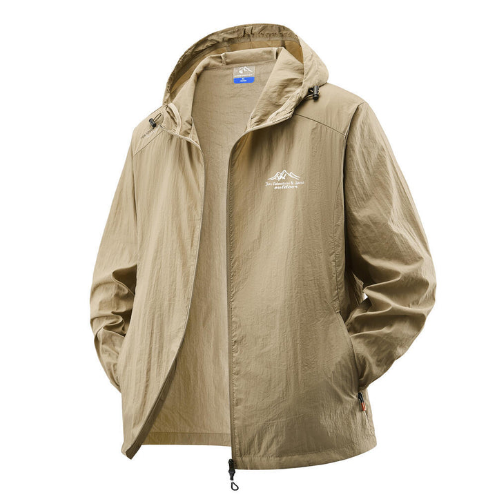 Men's Lightweight Windbreaker Jacket with Adjustable Hood