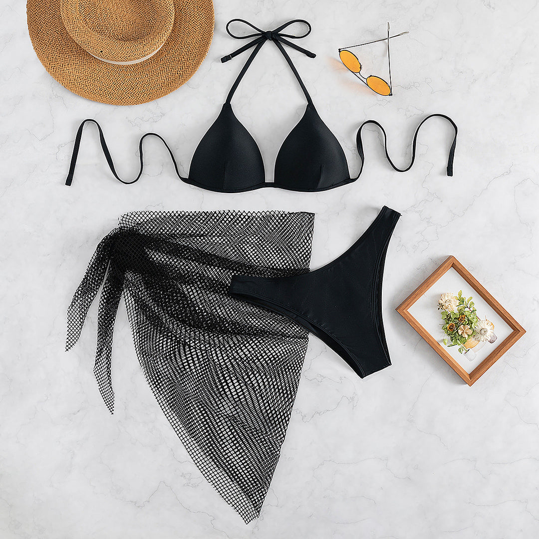 Ladies seductive triangle bikini with mesh skirt Mune Fashion