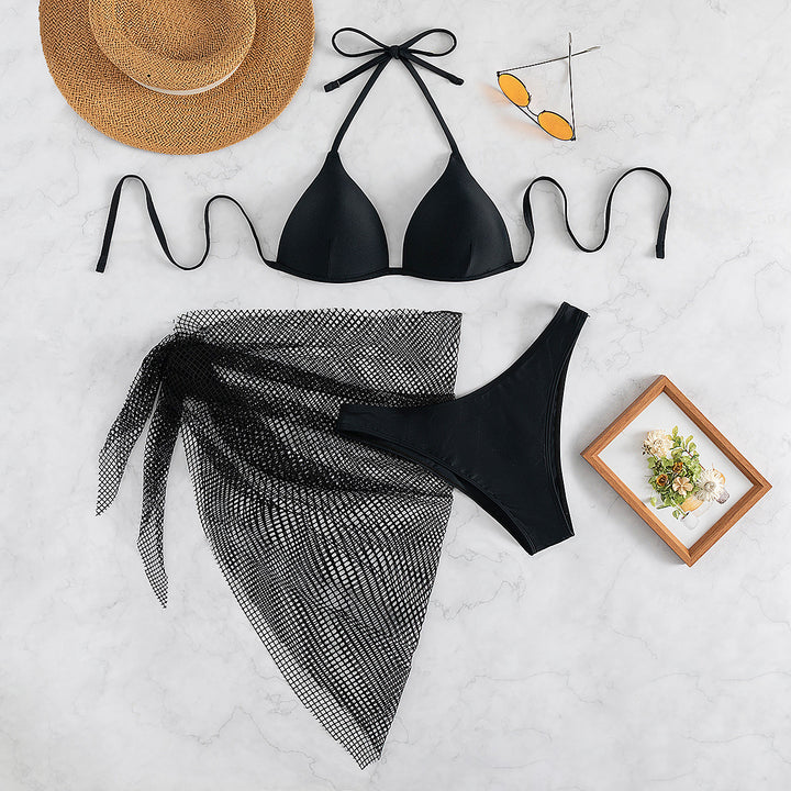 Ladies seductive triangle bikini with mesh skirt Mune Fashion