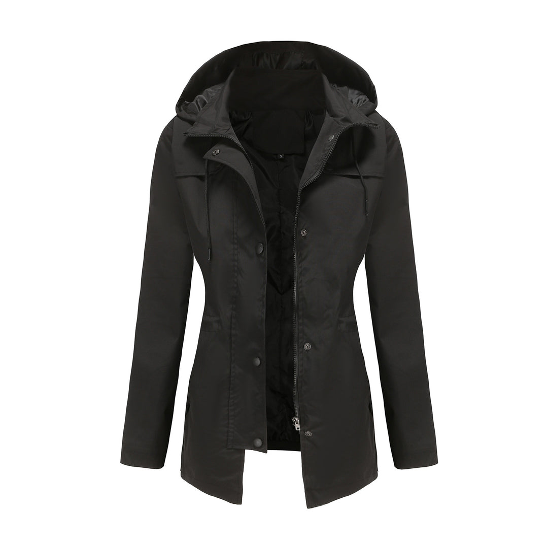 Women's lightweight waterproof parka with fitted cut, hood, and concealed zipper Mune Fashion
