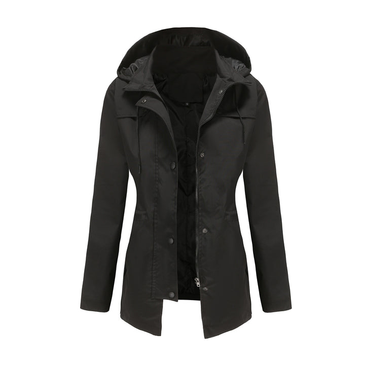 Women's lightweight waterproof parka with fitted cut, hood, and concealed zipper Mune Fashion
