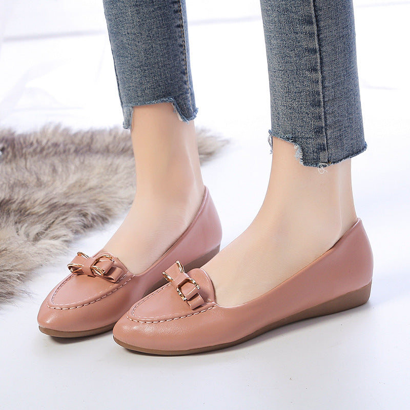 Women nan moccasin-loafer with padded comfort footbed and delicate bow applique Mune Fashion