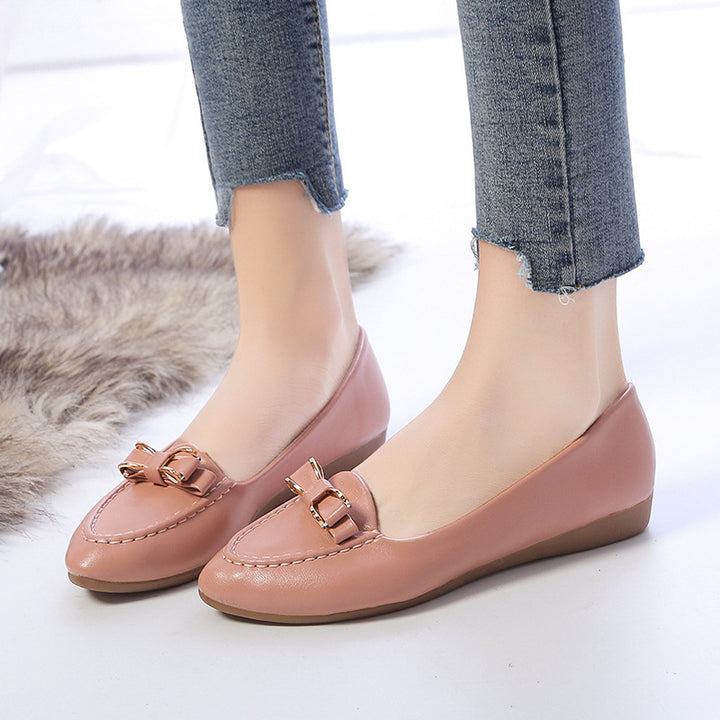 Women nan moccasin-loafer with padded comfort footbed and delicate bow applique Mune Fashion