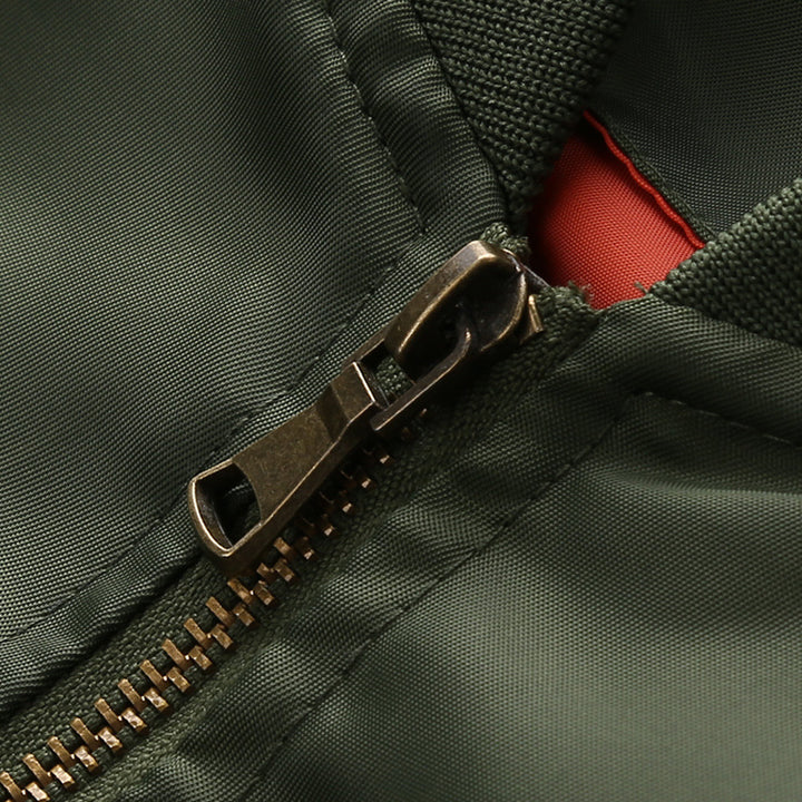 Men's nylon bomber jacket in aviator style with sleeve pocket and ribbed hem Mune Fashion
