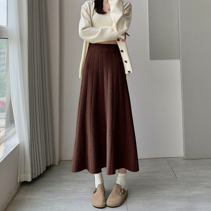 Women Wide Cut Knit Skirt Mune Fashion