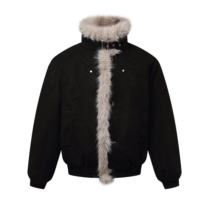 Men's bomber jacket in aviator look with faux fur trim and buckle collar Mune Fashion