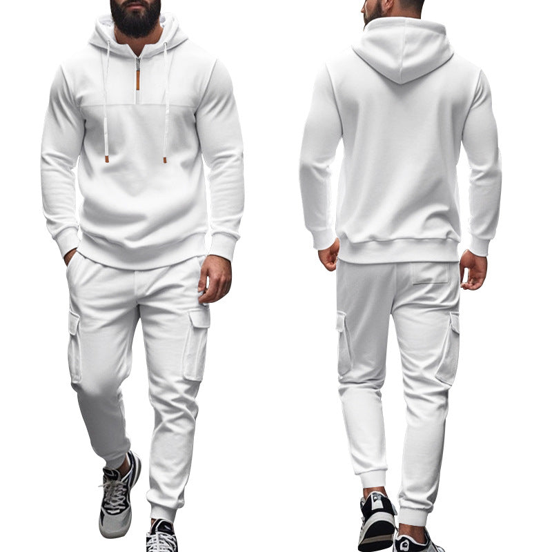 Men's nano cargo jogging suit with half-zip hoodie and tapered cargo pants Mune Fashion