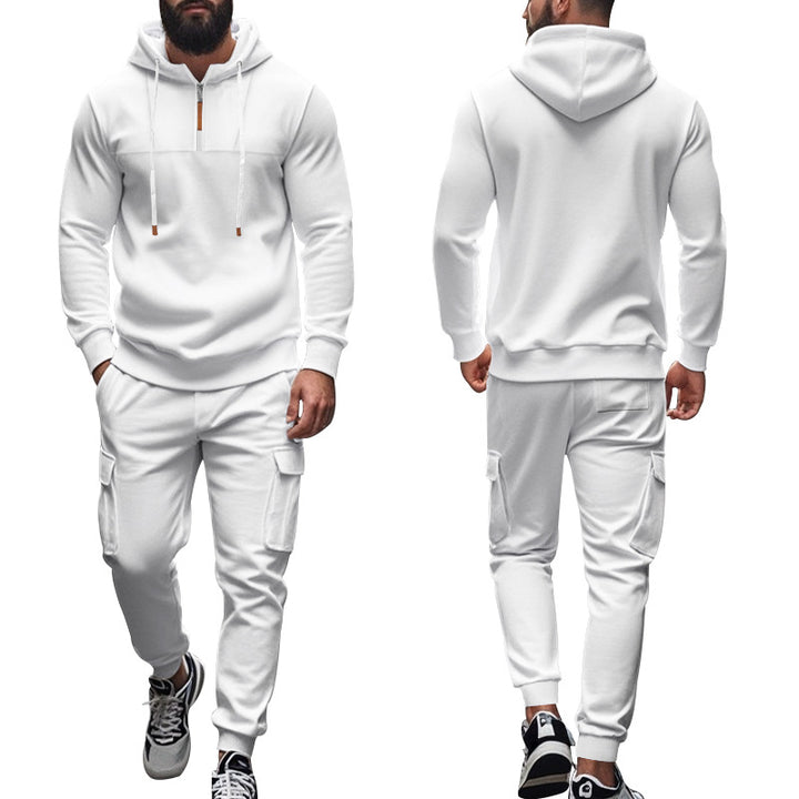 Men's nano cargo jogging suit with half-zip hoodie and tapered cargo pants Mune Fashion