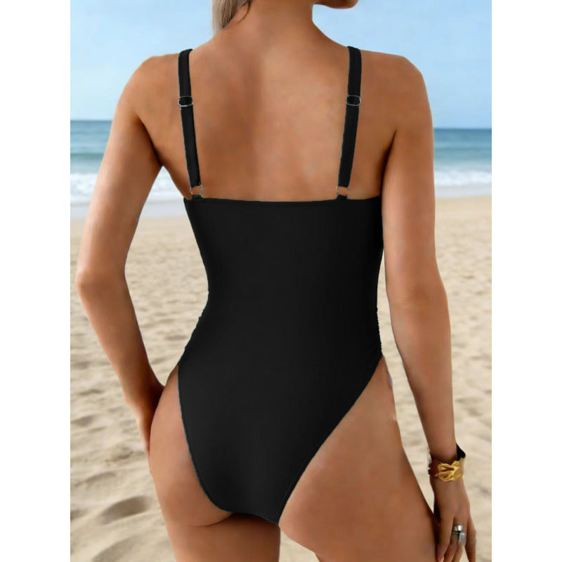 Women's One-Piece Swimsuit with Elegant Wrap Design Mune Fashion