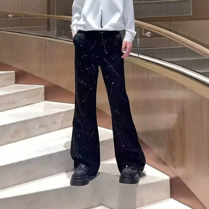 Men's Wide-Cut Jeans with Abstract Pattern Mune Fashion
