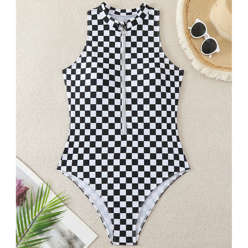 Women’s Sports Zipper One-Piece Mune Fashion