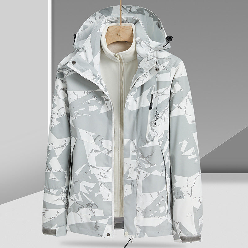 Men's Water-Repellent Outdoor Jacket with Integrated Fleece Inner Jacket Mune Fashion